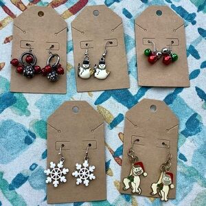 Set of 5 Winter/Holiday Earrings